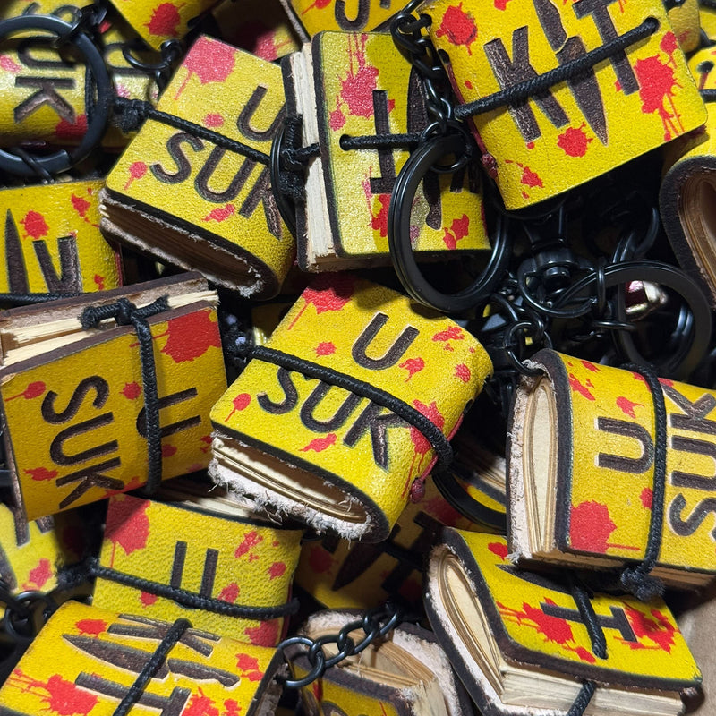 Leather Joke Book Keychain