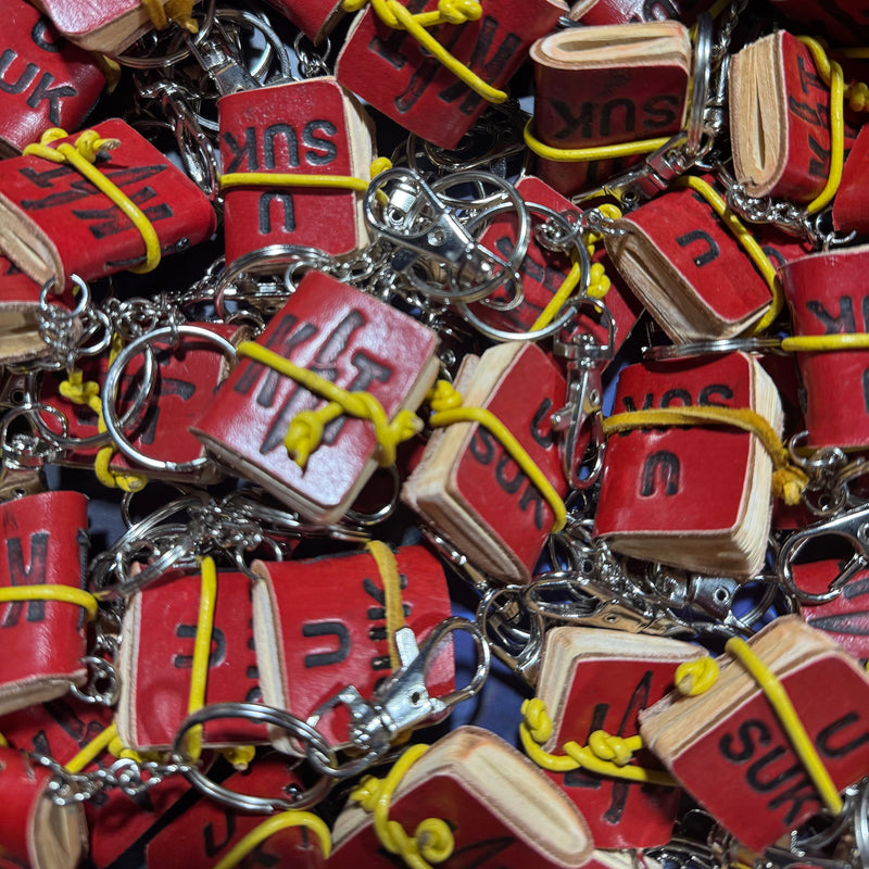 Leather Joke Book Keychain