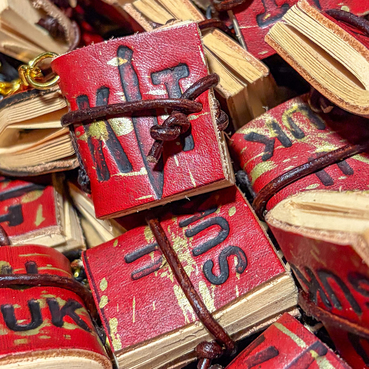 Leather Joke Book Keychain